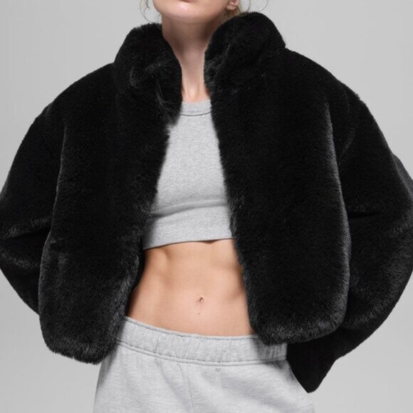Alo Yoga Faux Fur Allure Jacket  Black - Picture 5 of 6